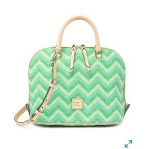 Dooney & Bourke Chevron Zip Zip Satchel NEW